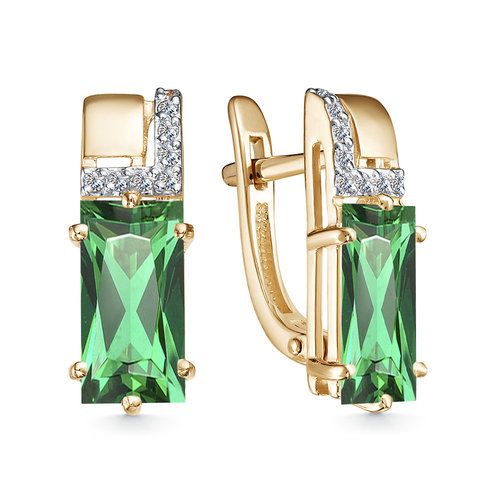 Серьги с английским замком GRANAT JEWELRY, красное золото 585 проба, вставка изумруд (GRANAT JEWELRY, Россия) — от 2085.68 руб. в сети магазинов DIAMANTE забронировать в магазине Серьги с английским замком GRANAT JEWELRY, красное золото 585 проба, вставка изумруд (GRANAT JEWELRY, Россия)