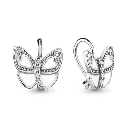 Серьги детские Aquamarine, серебро 925 проба, вставка фианит (Aquamarine, Россия) — от 111.42 руб. в сети магазинов DIAMANTE забронировать в магазине Серьги детские Aquamarine, серебро 925 проба, вставка фианит