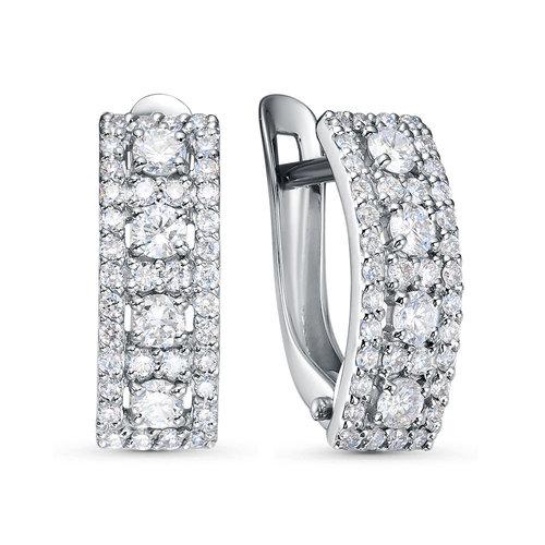 Серьги с английским замком BUBLIK JEWELRY, белое золото 585 проба, вставка бриллиант (BUBLIK JEWELRY, Россия) — от 5530.69 руб. в сети магазинов DIAMANTE забронировать в магазине Серьги с английским замком BUBLIK JEWELRY, белое золото 585 проба, вставка бриллиант