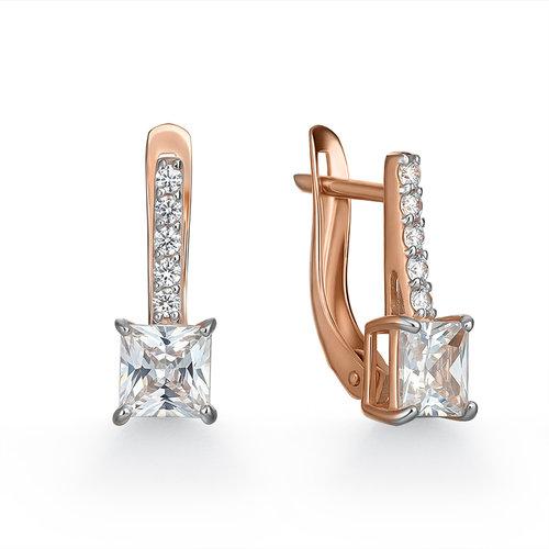 Серьги с английским замком BUBLIK JEWELRY, красное золото 585 проба, вставка бриллиант (BUBLIK JEWELRY, Россия) — от 8391.23 руб. в сети магазинов DIAMANTE забронировать в магазине Серьги с английским замком BUBLIK JEWELRY, красное золото 585 проба, вставка бриллиант