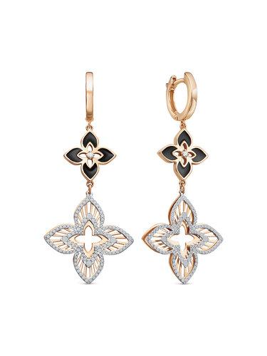 Серьги длинные Berger, красное золото 585 проба, вставка фианит (Berger, Россия) — от 3275.53 руб. в сети магазинов DIAMANTE  забронировать в магазине Серьги длинные Berger, красное золото 585 проба, вставка фианит (Berger, Россия)