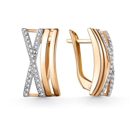 Серьги с английским замком 7 Карат, красное золото 585 проба, вставка фианит (7 Карат, Беларусь) — от 1392.30 руб. в сети магазинов DIAMANTE забронировать в магазине Серьги с английским замком 7 Карат, красное золото 585 проба, вставка фианит