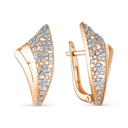 Серьги с английским замком 7 Карат, красное золото 585 проба, вставка фианит (7 Карат, Беларусь) — от 1747.20 руб. в сети магазинов DIAMANTE забронировать в магазине Серьги с английским замком 7 Карат, красное золото 585 проба, вставка фианит