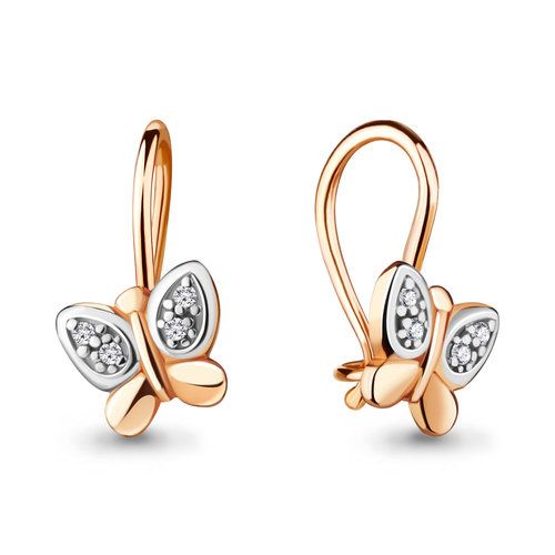 Серьги детские Aquamarine, красное золото 585 проба, вставка фианит (Aquamarine, Россия) — от 999.60 руб. в сети магазинов DIAMANTE забронировать в магазине Серьги детские Aquamarine, красное золото 585 проба, вставка фианит (Aquamarine, Россия)