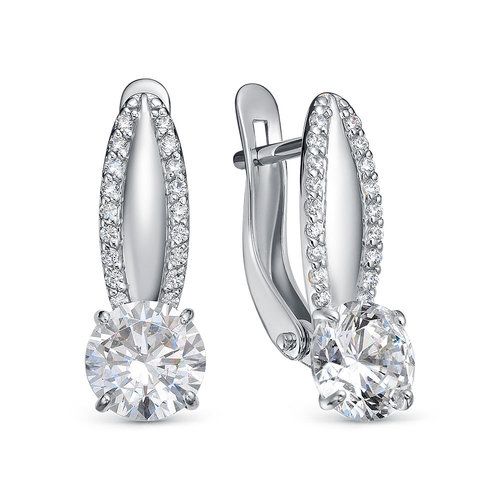 Серьги с английским замком BUBLIK JEWELRY, серебро 925 проба, вставка фианит (BUBLIK JEWELRY, Россия) — от 111.24 руб. в сети магазинов DIAMANTE забронировать в магазине Серьги с английским замком BUBLIK JEWELRY, серебро 925 проба, вставка фианит (BUBLIK JEWELRY, Россия)