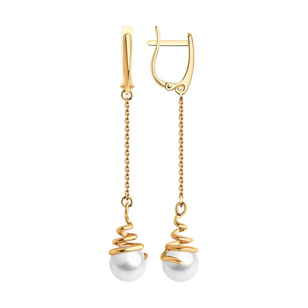 Серьги длинные, красное золото 585 проба, вставка жемчуг (Россия) — от 2043.36 руб. в сети магазинов DIAMANTE забронировать в магазине Серьги длинные, красное золото 585 проба, вставка жемчуг