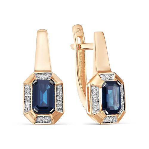 Серьги с английским замком Prestige, красное золото 585 проба, вставка бриллиант (Prestige, Россия) — от 5233.15 руб. в сети магазинов DIAMANTE забронировать в магазине Серьги с английским замком Prestige, красное золото 585 проба, вставка бриллиант (Prestige, Россия)