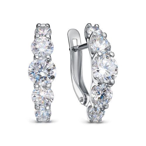 Серьги с английским замком BUBLIK JEWELRY, белое золото 585 проба, вставка бриллиант (BUBLIK JEWELRY, Россия) — от 8478.02 руб. в сети магазинов DIAMANTE забронировать в магазине Серьги с английским замком BUBLIK JEWELRY, белое золото 585 проба, вставка бриллиант