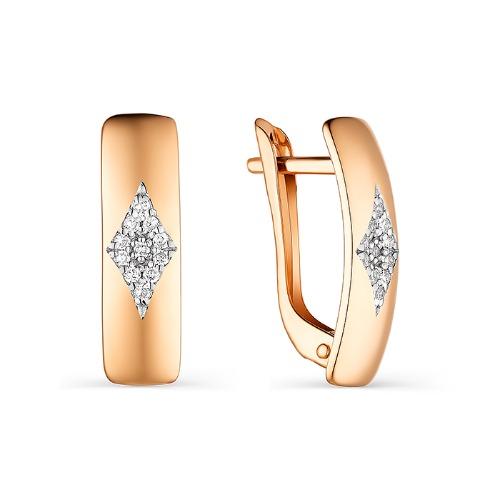 Серьги с английским замком 7 Карат, красное золото 585 проба, вставка фианит (7 Карат, Беларусь) — от 1001.10 руб. в сети магазинов DIAMANTE забронировать в магазине Серьги с английским замком 7 Карат, красное золото 585 проба, вставка фианит