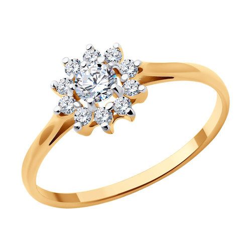 Кольцо помолвочное Diamant, красное золото 585 проба, вставка фианит (Diamant, Россия) — от 929.39 руб. в сети магазинов DIAMANTE забронировать в магазине Кольцо помолвочное Diamant, красное золото 585 проба, вставка фианит (Diamant, Россия)