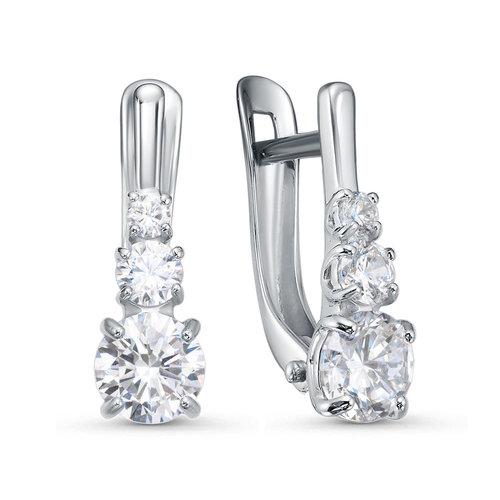 Серьги с английским замком BUBLIK JEWELRY, белое золото 585 проба, вставка бриллиант (BUBLIK JEWELRY, Россия) — от 6075.02 руб. в сети магазинов DIAMANTE забронировать в магазине Серьги с английским замком BUBLIK JEWELRY, белое золото 585 проба, вставка бриллиант