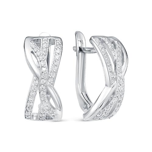 Серьги с английским замком Zlato, серебро 925 проба, вставка фианит (Zlato, Россия) — от 191.45 руб. в сети магазинов DIAMANTE забронировать в магазине Серьги с английским замком Zlato, серебро 925 проба, вставка фианит