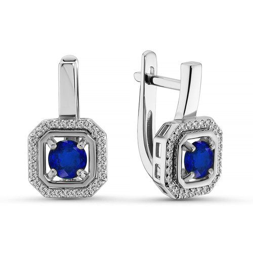 Серьги с английским замком Era Jewellery, белое золото 585 проба, вставка сапфир (Era Jewellery, Россия) — от 6453.08 руб. в сети магазинов DIAMANTE забронировать в магазине Серьги с английским замком Era Jewellery, белое золото 585 проба, вставка сапфир (Era Jewellery, Россия)