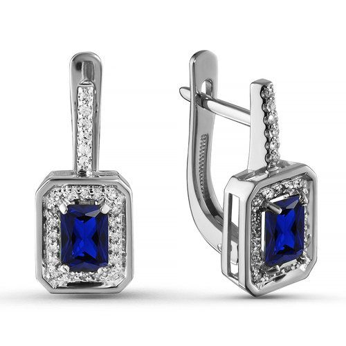 Серьги с английским замком Era Jewellery, белое золото 585 проба, вставка сапфир (Era Jewellery, Россия) — от 6211.62 руб. в сети магазинов DIAMANTE забронировать в магазине Серьги с английским замком Era Jewellery, белое золото 585 проба, вставка сапфир (Era Jewellery, Россия)