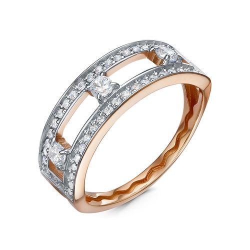 Кольцо декоративное, красное золото 585 проба, вставка фианит (Беларусь) — от 1325.15 руб. в сети магазинов DIAMANTE забронировать в магазине Кольцо декоративное, красное золото 585 проба, вставка фианит (Беларусь)