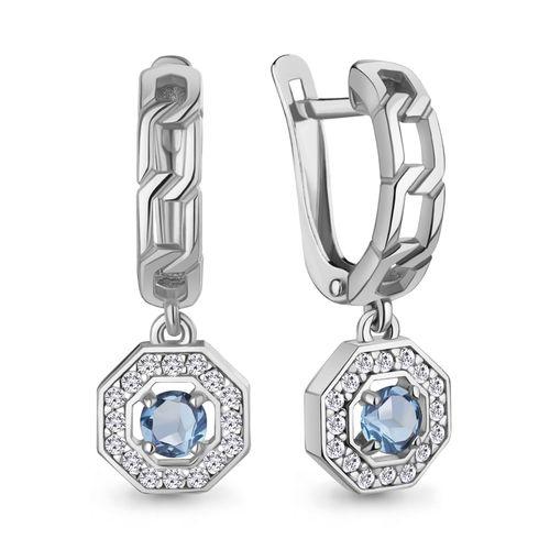 Серьги длинные Aquamarine, серебро 925 проба, вставка фианит (Aquamarine, Россия) — от 224.19 руб. в сети магазинов DIAMANTE забронировать в магазине Серьги длинные Aquamarine, серебро 925 проба, вставка фианит (Aquamarine, Россия)