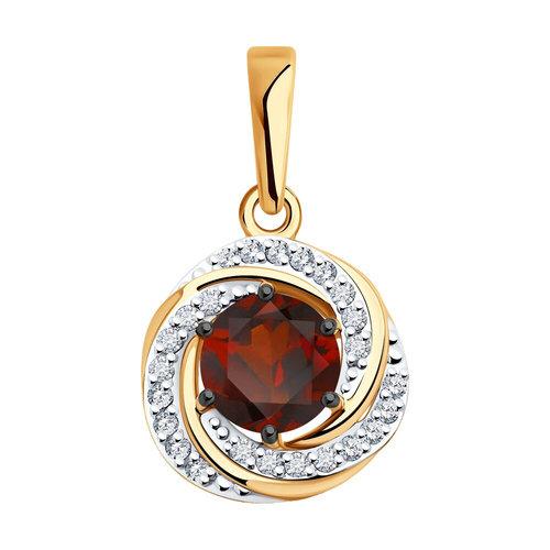 Подвеска декоративная Diamant, красное золото 585 проба, вставка фианит/гранат (Diamant, Россия) — от 1007.93 руб. в сети магазинов DIAMANTE забронировать в магазине Подвеска декоративная Diamant, красное золото 585 проба, вставка фианит/гранат