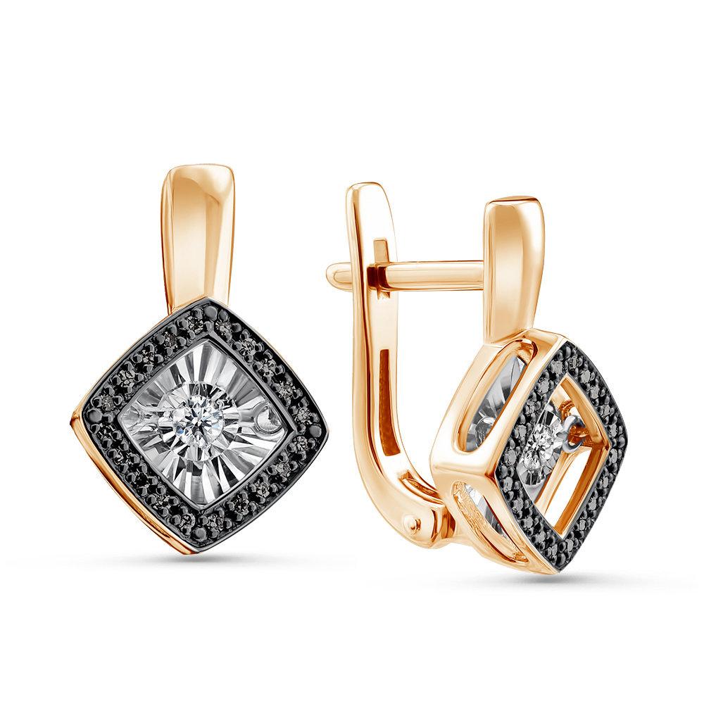 Серьги с английским замком Grigoriev, красное золото 585 проба, вставка бриллиант (Grigoriev, Россия) — от 5132.38 руб. в сети магазинов DIAMANTE  забронировать в магазине Серьги с английским замком Grigoriev, красное золото 585 проба, вставка бриллиант