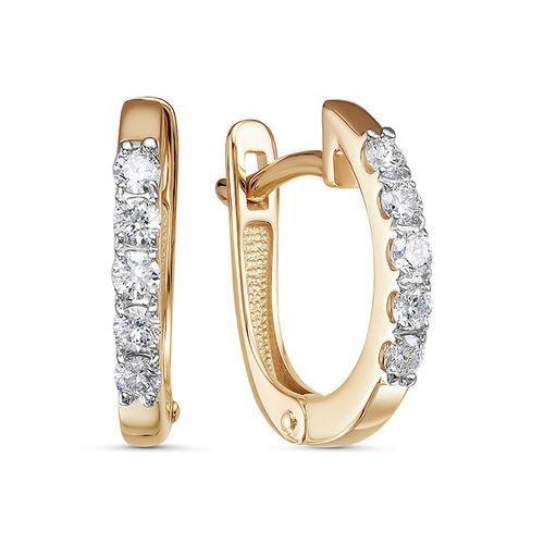 Серьги с английским замком, красное золото 585 проба, вставка бриллиант (Беларусь) — от 2841.44 руб. в сети магазинов DIAMANTE забронировать в магазине Серьги с английским замком, красное золото 585 проба, вставка бриллиант (Беларусь)