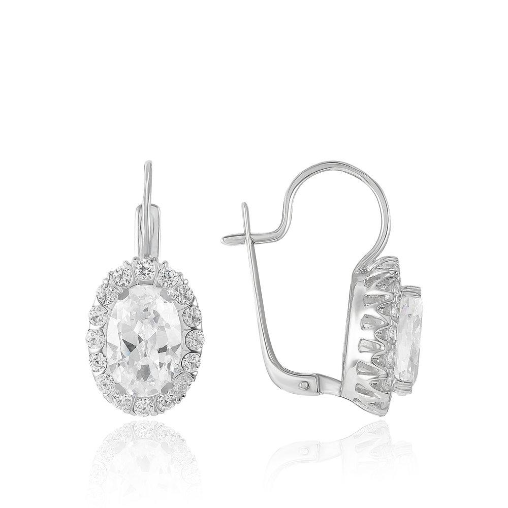 Серьги с английским замком, серебро 925 проба, вставка фианит (Россия) — от 443.08 руб. в сети магазинов DIAMANTE забронировать в магазине Серьги с английским замком, серебро 925 проба, вставка фианит (Россия)