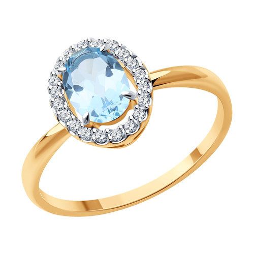 Кольцо декоративное Diamant, красное золото 585 проба, вставка фианит/топаз (Diamant, Россия) — от 1187.21 руб. в сети магазинов DIAMANTE забронировать в магазине Кольцо декоративное Diamant, красное золото 585 проба, вставка фианит/топаз (Diamant, Россия)