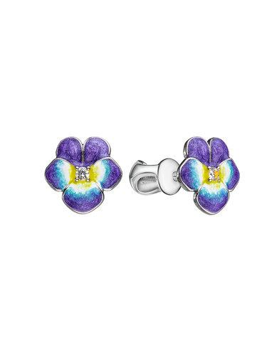 Серьги пусеты DEWI, белое серебро 925 проба, вставка фианит/эмаль (DEWI, Россия) — от 138.96 руб. в сети магазинов DIAMANTE забронировать в магазине Серьги пусеты DEWI, белое серебро 925 проба, вставка фианит/эмаль