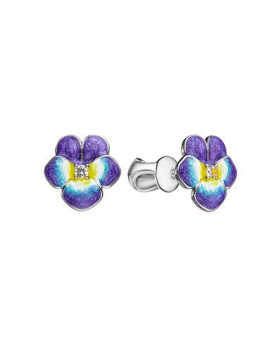Серьги пусеты DEWI, белое серебро 925 проба, вставка фианит/эмаль (DEWI, Россия) — от 138.96 руб. в сети магазинов DIAMANTE забронировать в магазине Серьги пусеты DEWI, белое серебро 925 проба, вставка фианит/эмаль (DEWI, Россия)