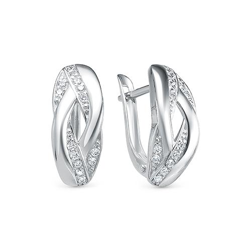 Серьги с английским замком Zlato, серебро 925 проба, вставка фианит (Zlato, Россия) — от 175.23 руб. в сети магазинов DIAMANTE забронировать в магазине Серьги с английским замком Zlato, серебро 925 проба, вставка фианит