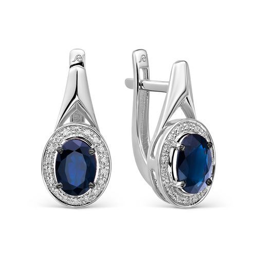 Серьги с английским замком Prestige, белое золото 585 проба, вставка сапфир (Prestige, Россия) — от 7741.91 руб. в сети магазинов DIAMANTE забронировать в магазине Серьги с английским замком Prestige, белое золото 585 проба, вставка сапфир (Prestige, Россия)