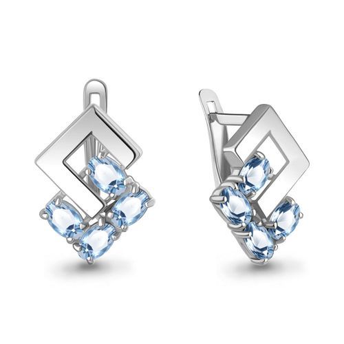 Серьги с английским замком Aquamarine, серебро 925 проба, вставка топаз (Aquamarine, Россия) — от 405.33 руб. в сети магазинов DIAMANTE забронировать в магазине Серьги с английским замком Aquamarine, серебро 925 проба, вставка топаз (Aquamarine, Россия)