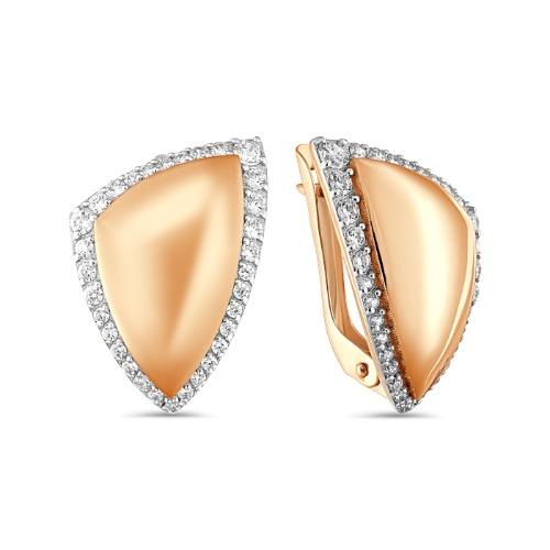 Серьги с английским замком 7 Карат, красное золото 585 проба, вставка фианит (7 Карат, Беларусь) — от 2067.98 руб. в сети магазинов DIAMANTE забронировать в магазине Серьги с английским замком 7 Карат, красное золото 585 проба, вставка фианит