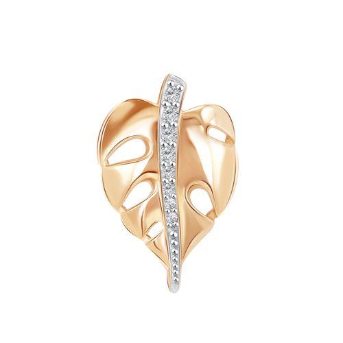 Подвеска декоративная ZOLOTYE UZORY, красное золото 585 проба, вставка цирконий (ZOLOTYE UZORY, Россия) — от 711.90 руб. в сети магазинов DIAMANTE забронировать в магазине Подвеска декоративная ZOLOTYE UZORY, красное золото 585 проба, вставка цирконий