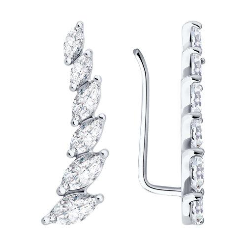 Серьги клаймберы Diamant, серебро 925 проба, вставка фианит (Diamant, Россия) — от 119.03 руб. в сети магазинов DIAMANTE забронировать в магазине Серьги клаймберы Diamant, серебро 925 проба, вставка фианит