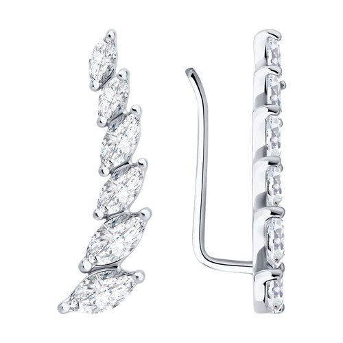 Серьги клаймберы Diamant, серебро 925 проба, вставка фианит (Diamant, Россия) — от 119.03 руб. в сети магазинов DIAMANTE забронировать в магазине Серьги клаймберы Diamant, серебро 925 проба, вставка фианит (Diamant, Россия)