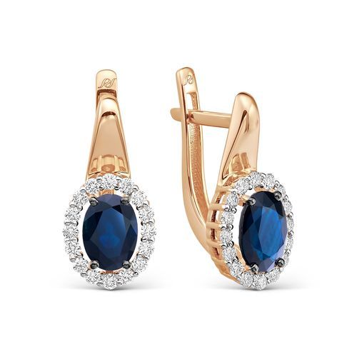 Серьги с английским замком Prestige, красное золото 585 проба, вставка сапфир (Prestige, Россия) — от 9738.49 руб. в сети магазинов DIAMANTE забронировать в магазине Серьги с английским замком Prestige, красное золото 585 проба, вставка сапфир (Prestige, Россия)