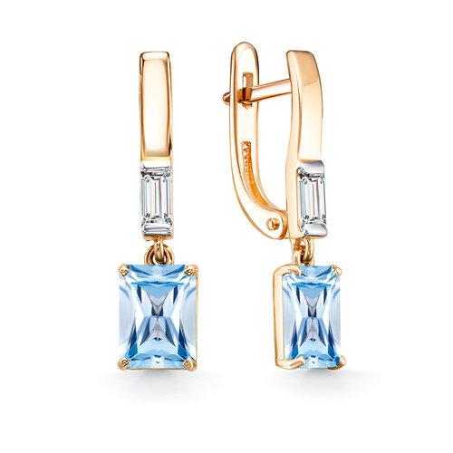 Серьги длинные GRANAT JEWELRY, красное золото 585 проба, вставка топаз (GRANAT JEWELRY, Россия) — от 2207.80 руб. в сети магазинов DIAMANTE забронировать в магазине Серьги длинные GRANAT JEWELRY, красное золото 585 проба, вставка топаз