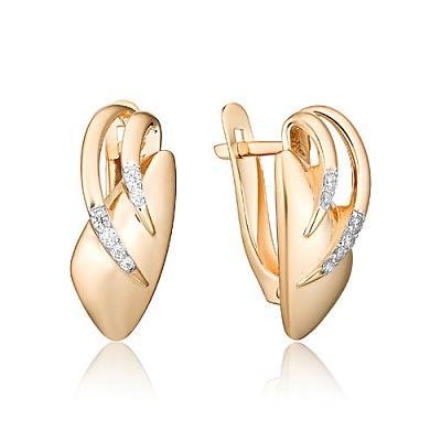 Серьги с английским замком TALANT, красное золото 585 проба, вставка фианит (TALANT, Россия) — от 1806.00 руб. в сети магазинов DIAMANTE забронировать в магазине Серьги с английским замком TALANT, красное золото 585 проба, вставка фианит (TALANT, Россия)