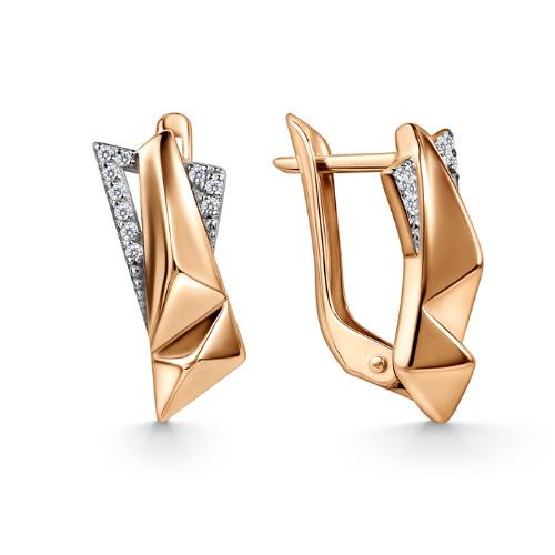 Серьги с английским замком 7 Карат, красное золото 585 проба, вставка фианит (7 Карат, Беларусь) — от 1453.73 руб. в сети магазинов DIAMANTE забронировать в магазине Серьги с английским замком 7 Карат, красное золото 585 проба, вставка фианит