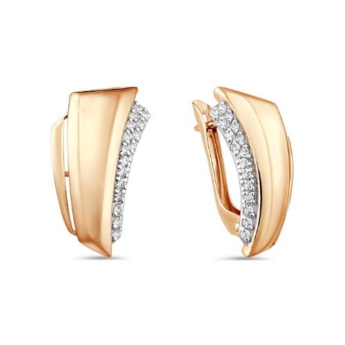 Серьги с английским замком 7 Карат, красное золото 585 проба, вставка фианит (7 Карат, Беларусь) — от 1597.05 руб. в сети магазинов DIAMANTE забронировать в магазине Серьги с английским замком 7 Карат, красное золото 585 проба, вставка фианит