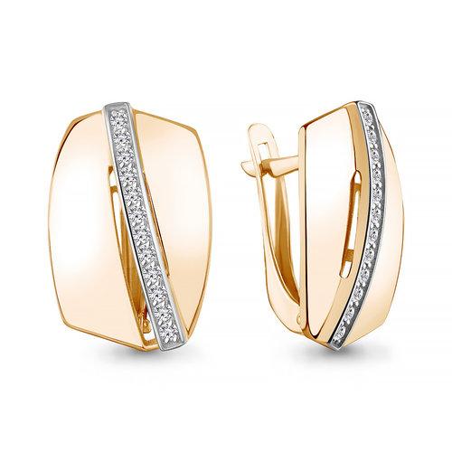 Серьги с английским замком Aquamarine, красное золото 585 проба, вставка фианит (Aquamarine, Россия) — от 2190.30 руб. в сети магазинов DIAMANTE забронировать в магазине Серьги с английским замком Aquamarine, красное золото 585 проба, вставка фианит
