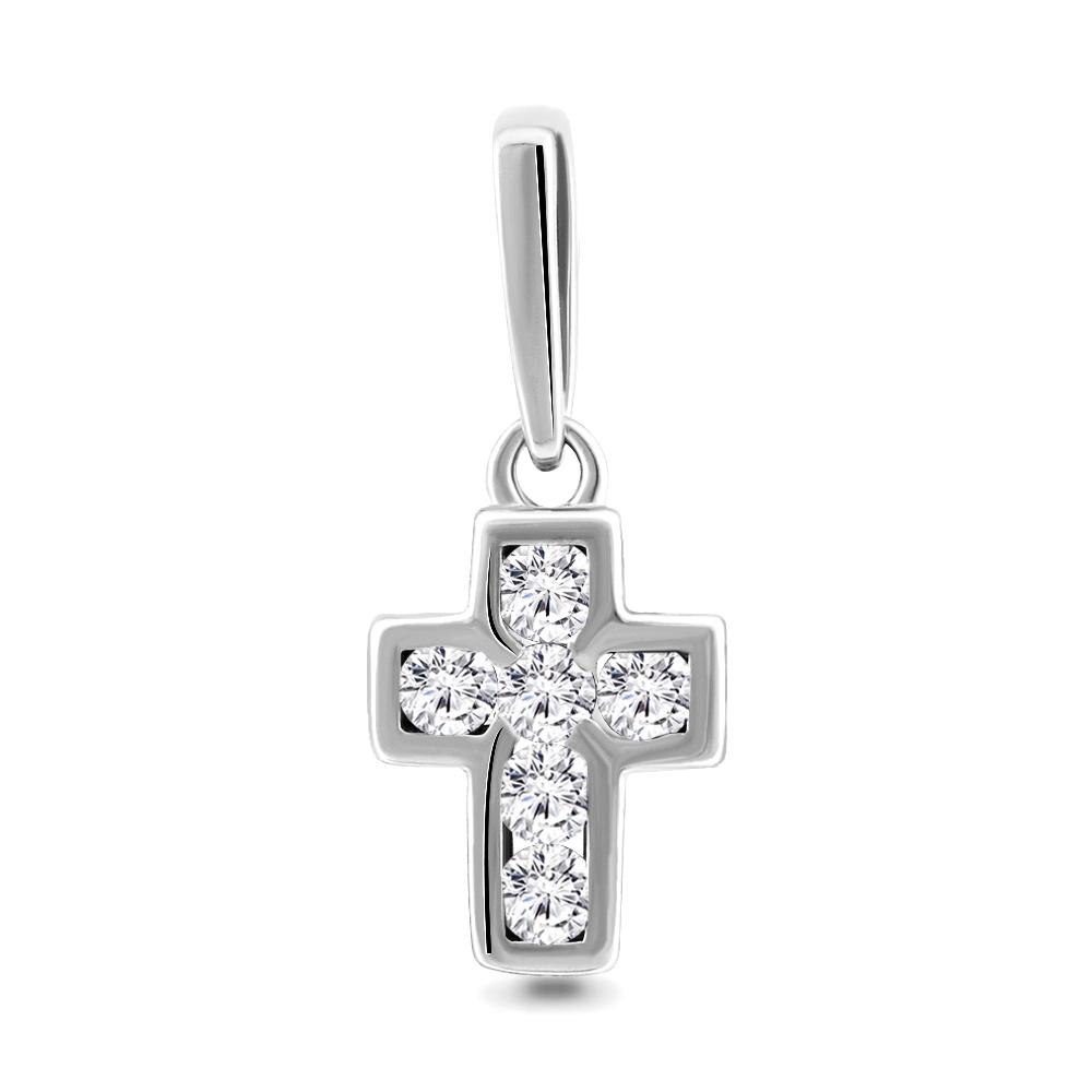Подвеска крестик Aquamarine, белое золото 585 проба, вставка бриллиант (Aquamarine, Россия) — от 1555.51 руб. в сети магазинов DIAMANTE забронировать в магазине Подвеска крестик Aquamarine, белое золото 585 проба, вставка бриллиант (Aquamarine, Россия)