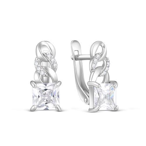 Серьги с английским замком Серебро России, серебро 925 проба, вставка фианит (Серебро России, Россия) — от 125.99 руб. в сети магазинов DIAMANTE забронировать в магазине Серьги с английским замком Серебро России, серебро 925 проба, вставка фианит
