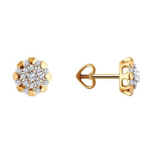 Серьги пусеты Diamant, красное золото 585 проба, вставка фианит (Diamant, Россия) — от 1108.80 руб. в сети магазинов DIAMANTE забронировать в магазине Серьги пусеты Diamant, красное золото 585 проба, вставка фианит (Diamant, Россия)