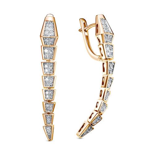 Серьги длинные RoseGrace, красное золото 585 проба, вставка бриллиант (RoseGrace, Россия) — от 7288.41 руб. в сети магазинов DIAMANTE забронировать в магазине Серьги длинные RoseGrace, красное золото 585 проба, вставка бриллиант (RoseGrace, Россия)
