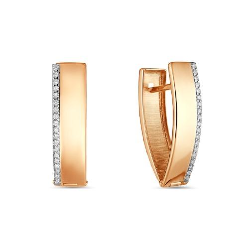 Серьги с английским замком 7 Карат, красное золото 585 проба, вставка фианит (7 Карат, Беларусь) — от 1938.30 руб. в сети магазинов DIAMANTE забронировать в магазине Серьги с английским замком 7 Карат, красное золото 585 проба, вставка фианит