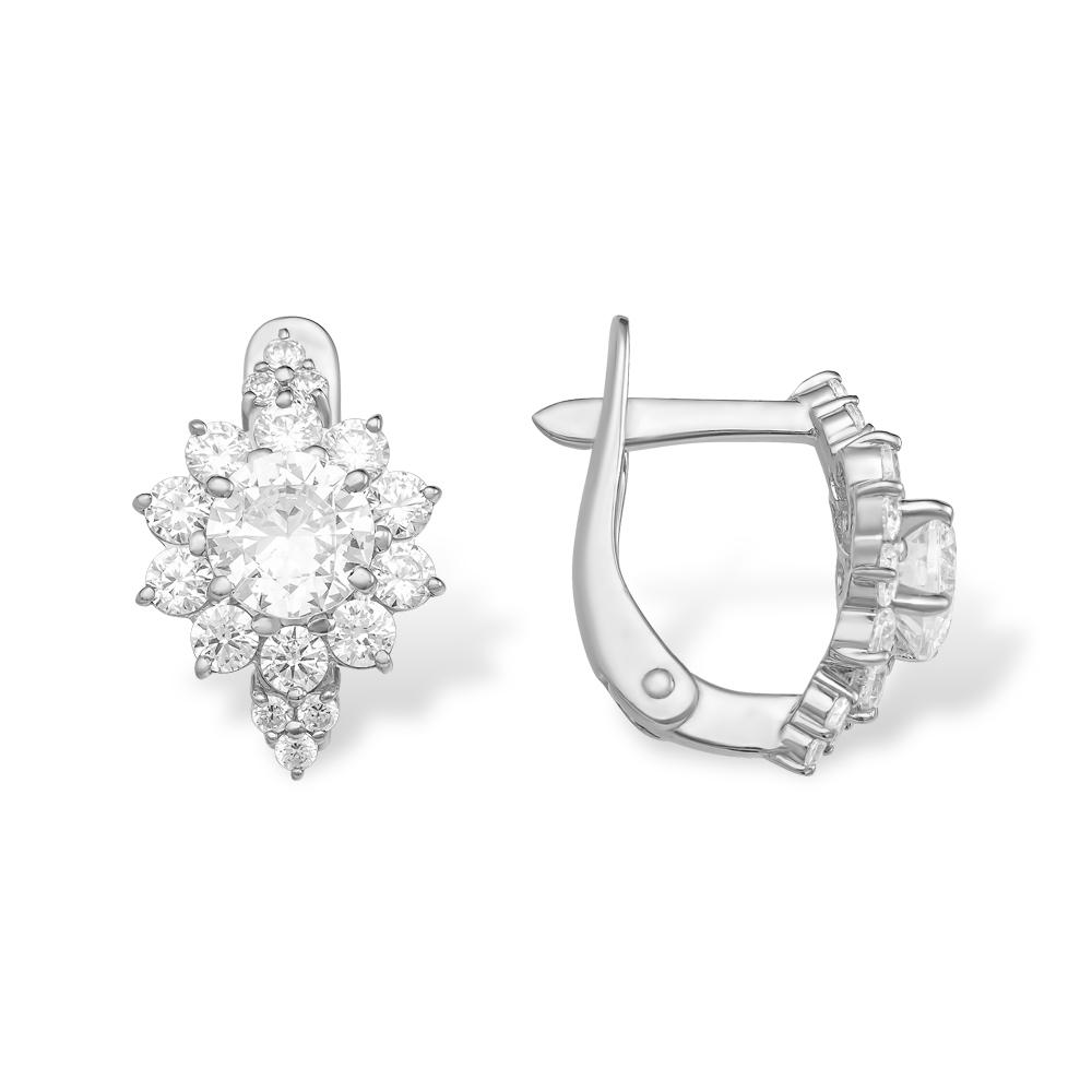 Серьги с английским замком Efremov, серебро 925 проба, вставка фианит (Efremov, Россия) — от 131.21 руб. в сети магазинов DIAMANTE забронировать в магазине Серьги с английским замком Efremov, серебро 925 проба, вставка фианит