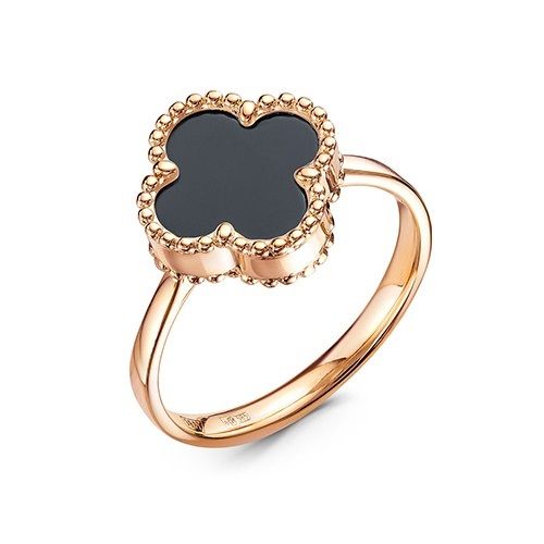Кольцо декоративное RoseGrace, красное золото 585 проба, вставка оникс (RoseGrace, Россия) — от 1570.80 руб. в сети магазинов DIAMANTE забронировать в магазине Кольцо декоративное RoseGrace, красное золото 585 проба, вставка оникс (RoseGrace, Россия)