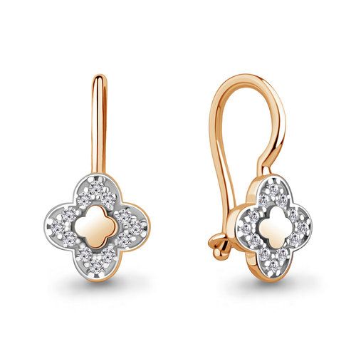 Серьги детские Aquamarine, красное золото 585 проба, вставка фианит (Aquamarine, Россия) — от 1087.80 руб. в сети магазинов DIAMANTE забронировать в магазине Серьги детские Aquamarine, красное золото 585 проба, вставка фианит (Aquamarine, Россия)