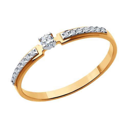 Кольцо помолвочное Diamant, красное золото 585 проба, вставка фианит (Diamant, Россия) — от 765.60 руб. в сети магазинов DIAMANTE забронировать в магазине Кольцо помолвочное Diamant, красное золото 585 проба, вставка фианит (Diamant, Россия)