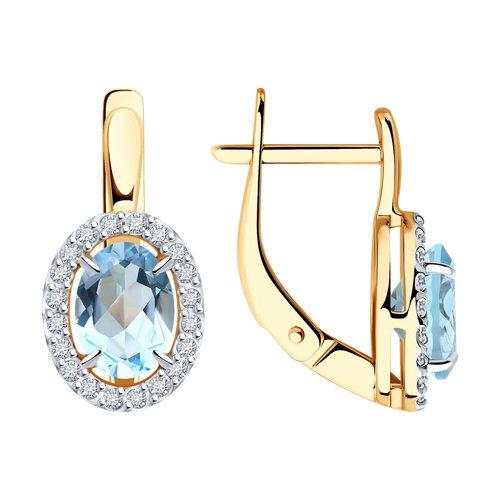 Серьги с английским замком Diamant, красное золото 585 проба, вставка фианит/топаз (Diamant, Россия) — от 1981.98 руб. в сети магазинов DIAMANTE забронировать в магазине Серьги с английским замком Diamant, красное золото 585 проба, вставка фианит/топаз (Diamant, Россия)